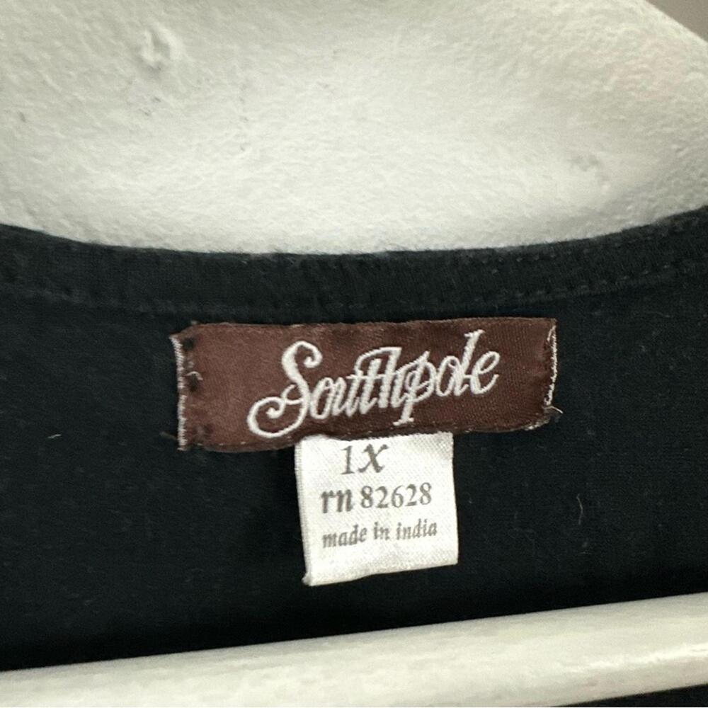 Southpole Black Print Beaded Tank Top Women's Size XL - Picture 3 of 5